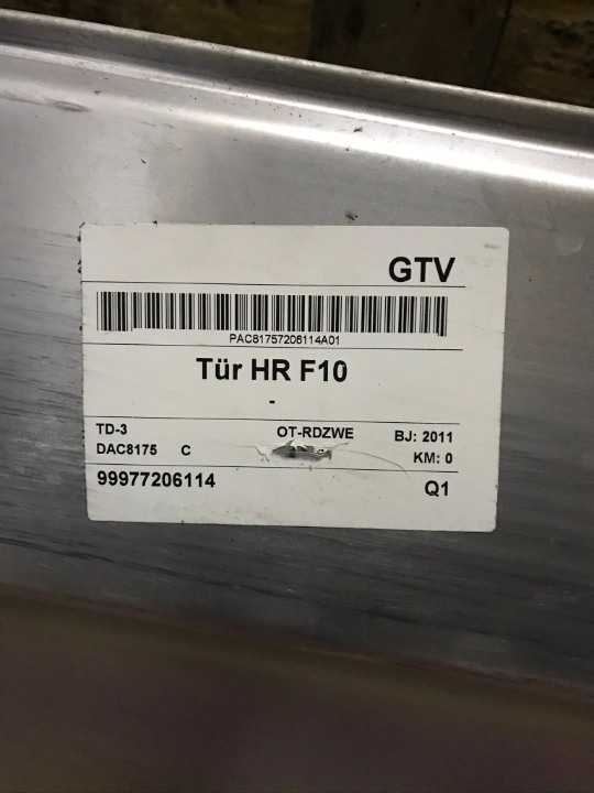 BMW F10 ORJ ASTAR SIZ SAG ARKA KAPI