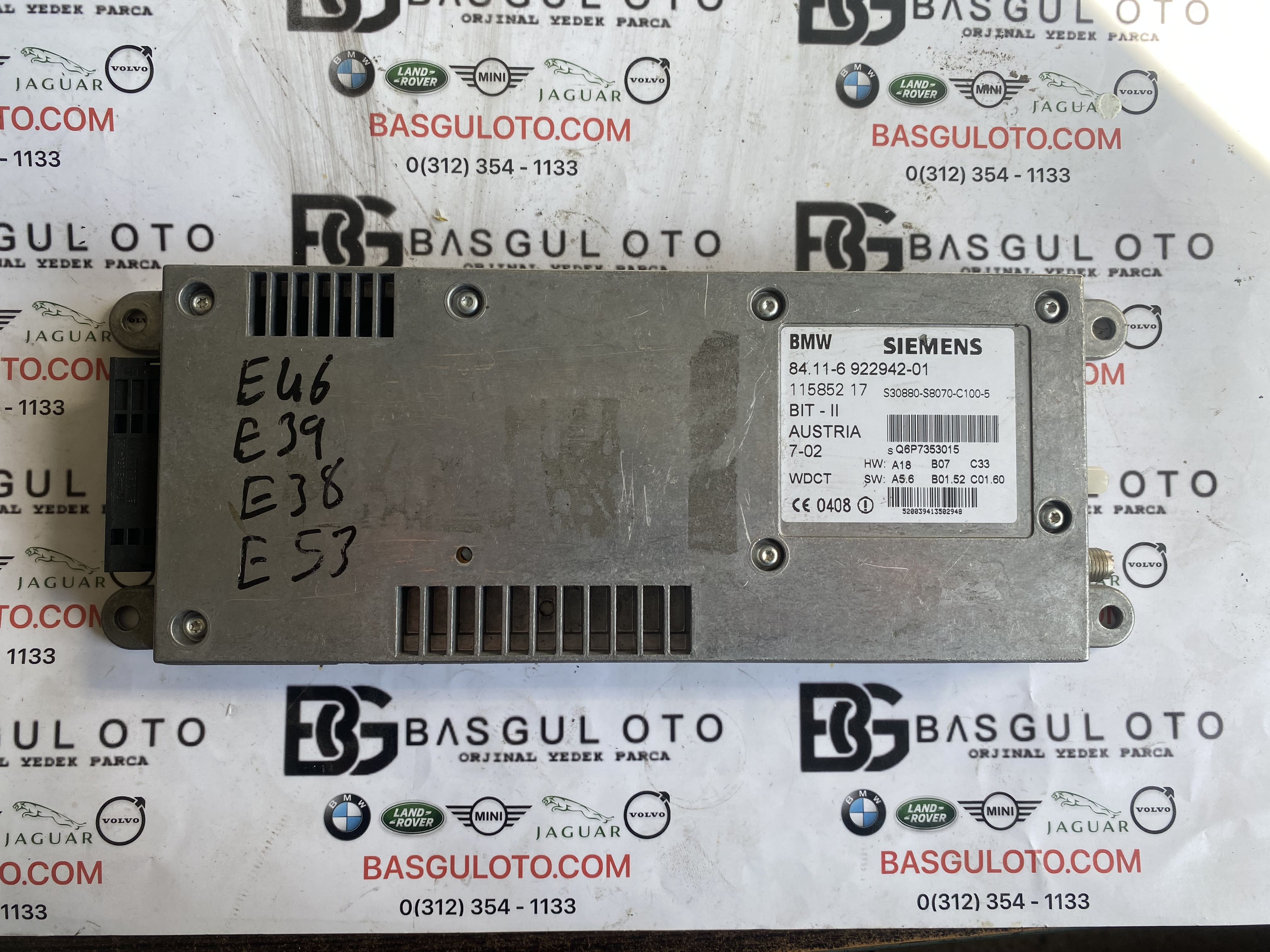 BMW E46 E39 E53 TELEFON BLUETOOTH BEYNİ 84116924823 ORJİNAL ÇIKMA